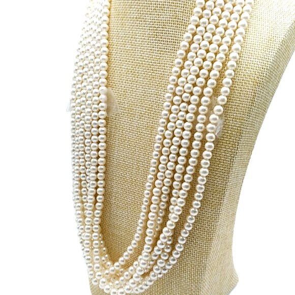 Multi-strand Faux Pearl Necklace - Picture 2 of 11